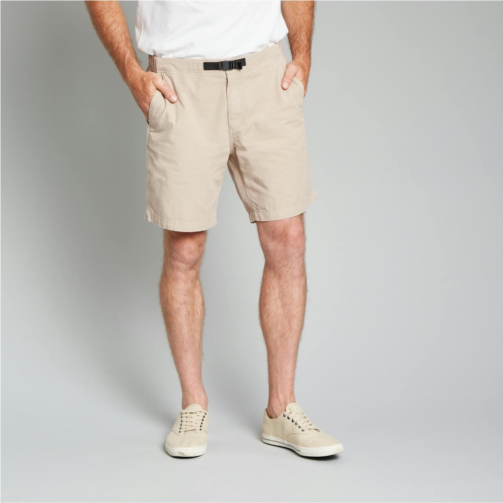 Wellen Men Organic Utility Belted Shorts Outdoor Preppy Khaki